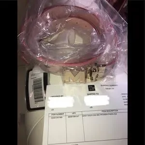 BNWT MCM Visetos Logo Reversible Belt, Powder Pink/Black, Gold, light gray logo MCM | Accessories | Bnwt Mcm Visetos Logo Reversible Belt  main image 4